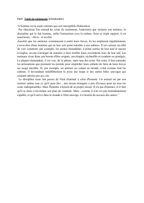 Couverture de Kant Traité de pédagogie